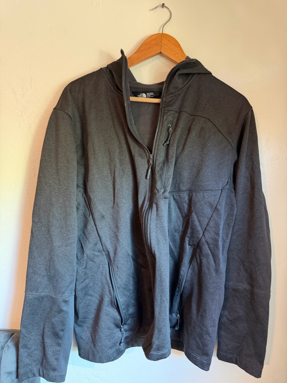 The North Face Men's Charcoal Full-Zip Hooded Sweater